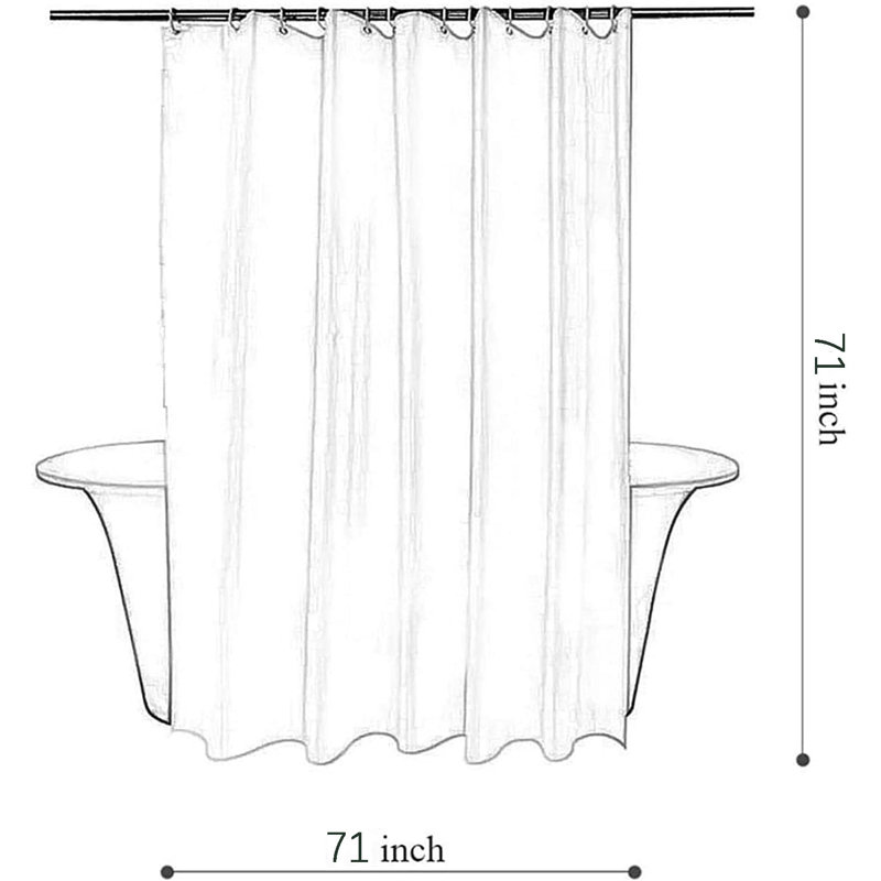 Rideau de douche 71 * 71 pouces avec crochet