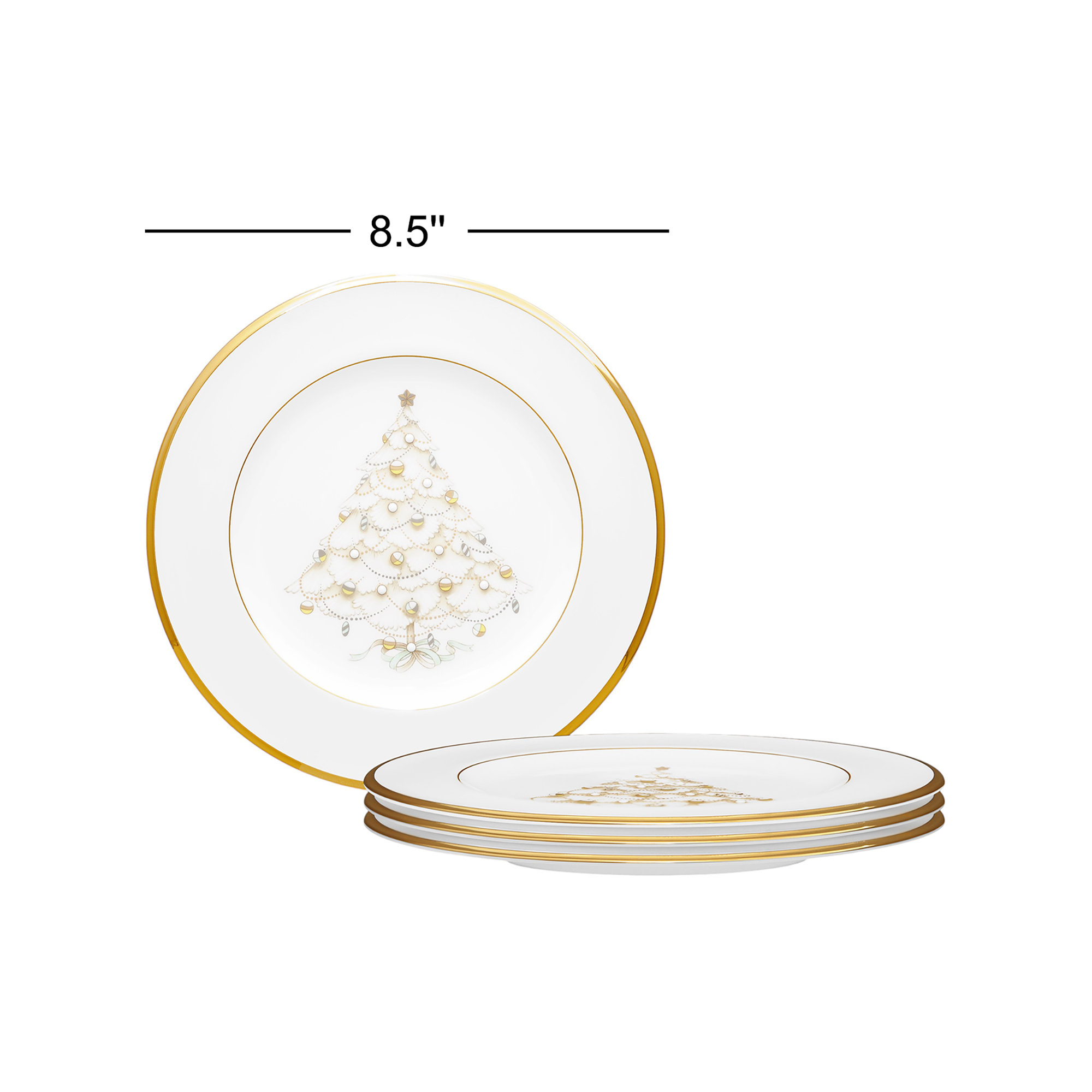 Noritake Palace Christmas Holiday Accent Plates, Gold