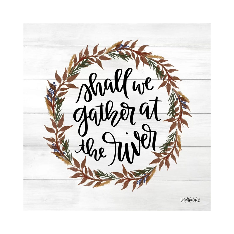 Gather At The River Wreath by Imperfect Dust - Wrapped Canvas Print, 30.48 cm H x 30.48 cm W