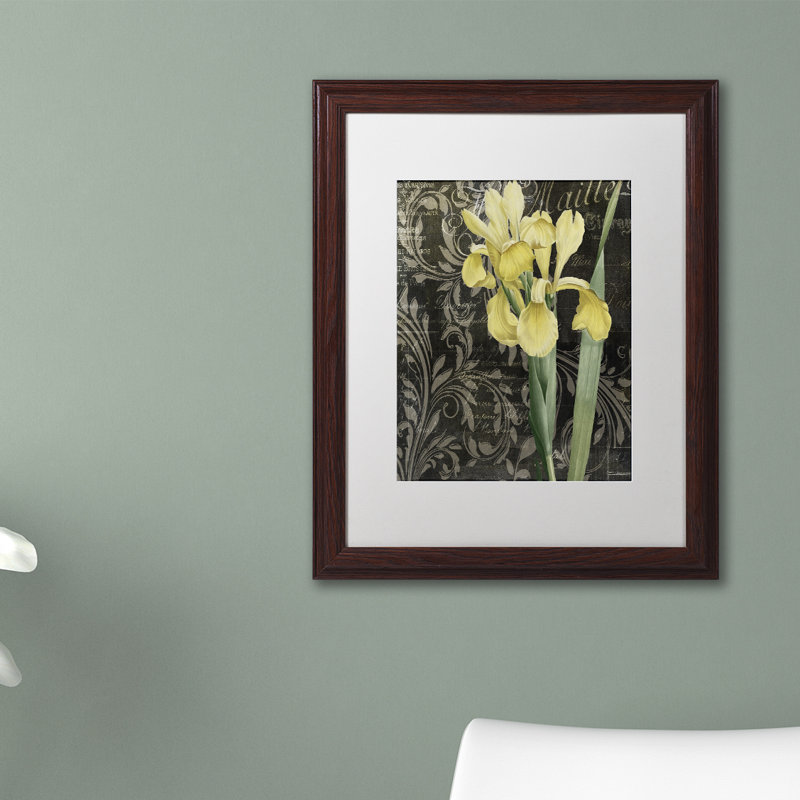 «Jadaya Ode to Yellow Flowers» par Color Bakery, impression encadrée, H 14 po x l 11 po x P 0,5 po, Toile avec cadre brun