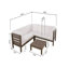 Ensemble modulaire d'extérieur en bois avec coussins-991534875