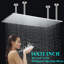 Ensemble de robinet de douche nickel brossé 16 po x 32 po à fixation au plafond