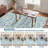 Vintage Floral 8x10 Large Living Room Rug with Non Slip Backing, Stain Resistant Non Shedding Oriental Distressed Area Rugs, Low Pile Foldable Carpet-166752938-166752937