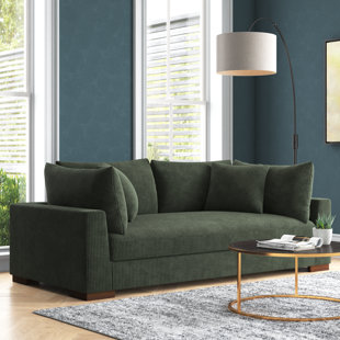 Bailey Pillow Back Sofa Olive Green Velvet - Novogratz : Target