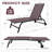  Patio Chaise Lounge Chair Set Of 2 With Table, Adjustable Backrest & Wheels, Oversized 26" W Outdoor Poolside Recliners
