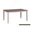 Table de salle à manger rectangulaire de style transitionnel avec finition blanc grisâtre et brun