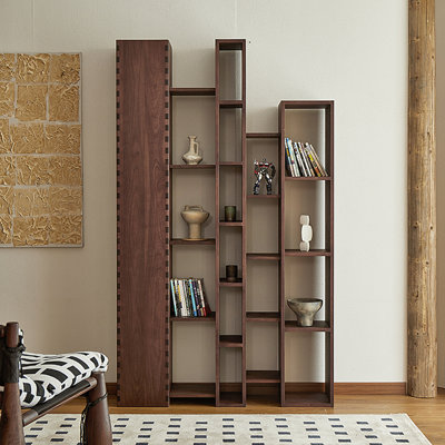 Bibliothèque de luxe en bois massif de style américain