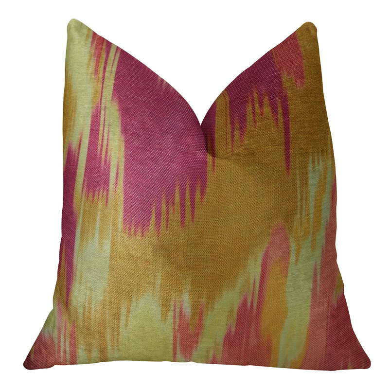 Electra Ikat Linen Reversible Throw Pillow, 20" x 26", Lumbar Pillow