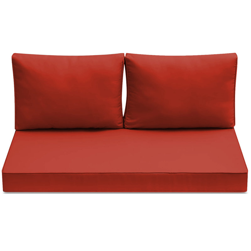 3-piece Outdoor Loveseat Cushion Set - 48x24 In,thick, Waterproof Patio Deep Seat Chair Cushions For 2-person Wicker Rocker,bench -all-weather For Porch, Garden