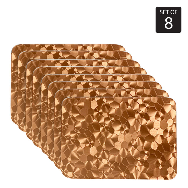 Ensemble de napperons en vinyle 8 pièces, Doré