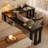 78.74"+55.12" Black L-Shaped Solid Wood Office Sets