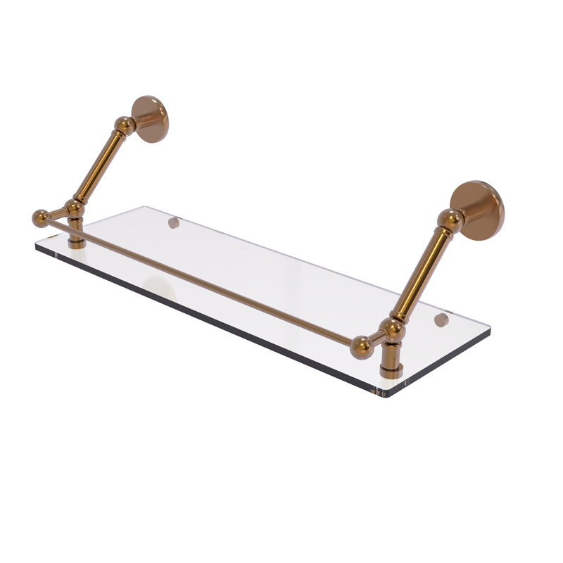 Tablette flottante Dalston avec barre de galerie, Bronze brossé, H 8 po x l 24 po x P 8,6 po