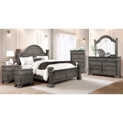 Adames Wood Bedroom Set with Bell-Shaped Headboard