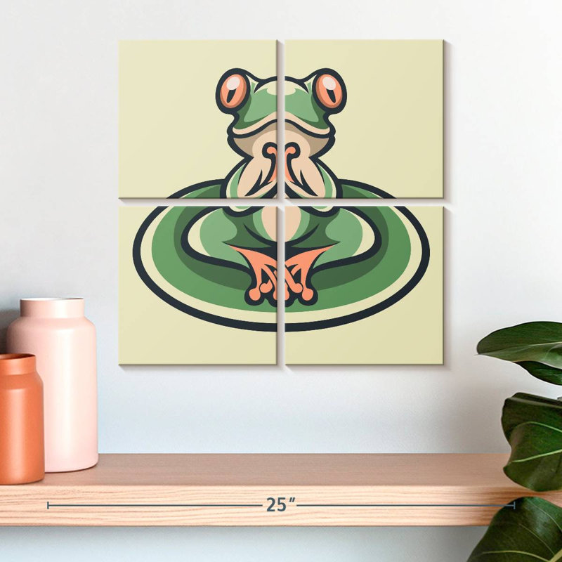 Ketti Funny Yoga Frog, 18" H x 18" W