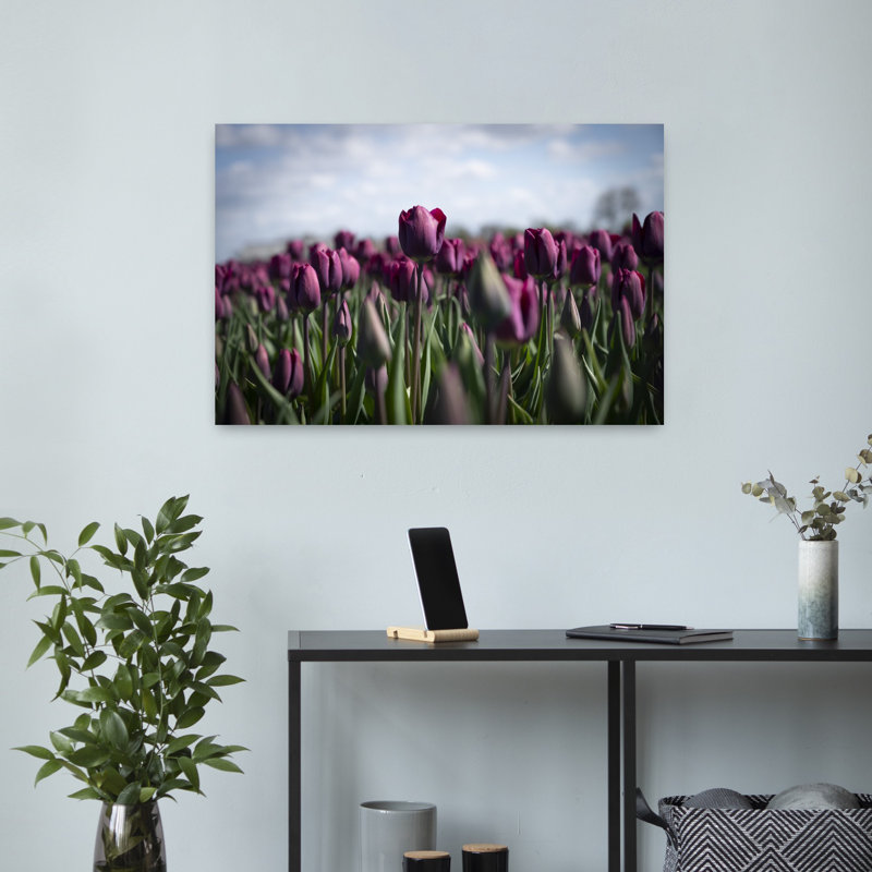 Art contemporain tulipe contemporaine, H 16 po x l 24 po