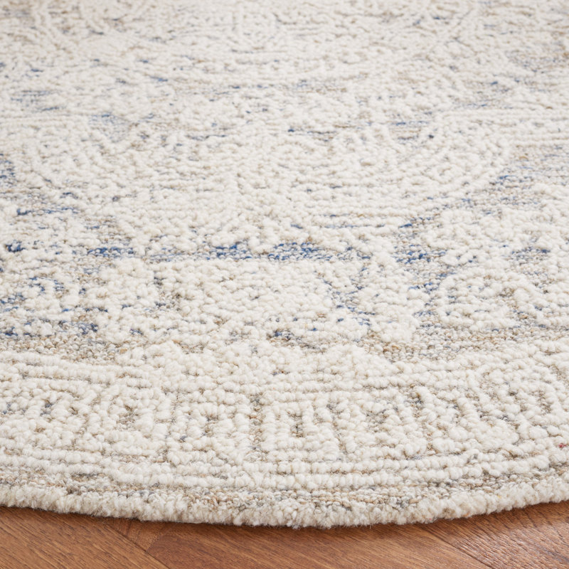 Tapis oriental en laine touffeté à la main Bergeronnes, Rond 6 pi