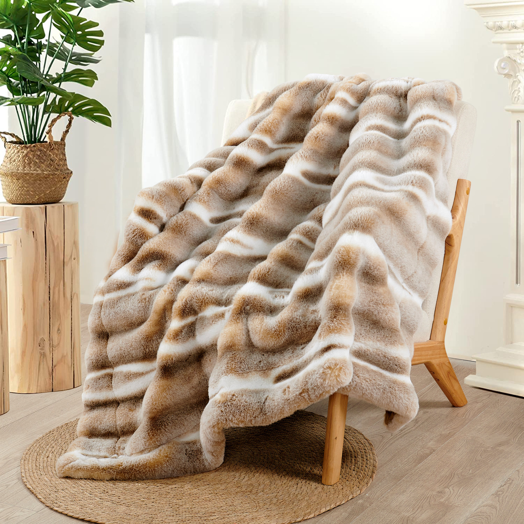 Home Soft Things Tip Dying Faux Fur Throw Blanket Wayfair