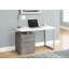 Bureau d'ordinateur Petrella, bureau à domicile, ordinateur portable, installation à gauche, à droite, tiroirs de rangement, L 48 po, bureau, métal, stratifié-607049571-608838670