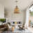 Clesta 3-Light Natural Woven Bell Pendant Light In Brass Coastal Chandelier
