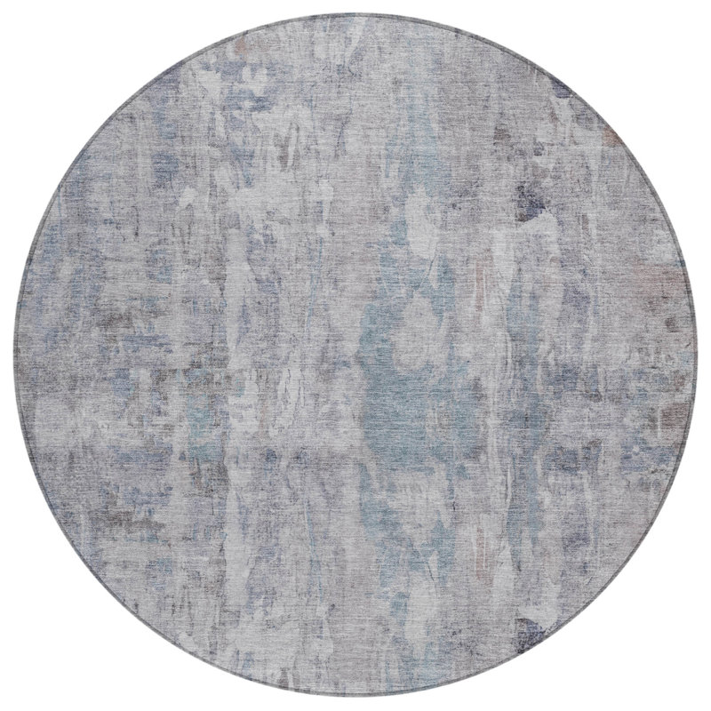 Machine Washable Indoor/Outdoor Mattis ACN2310 Abstract Rug, Round 8'