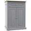 Chariot pour îlot de cuisine roulant, table de service portable avec tiroir, tablette réglable et 2 porte-serviettes, gris