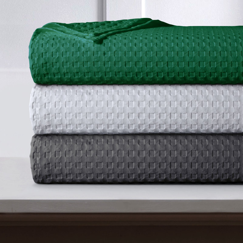 Vienna Waffle Blankets-Throws Waffle Throw Blanket, Twin, White