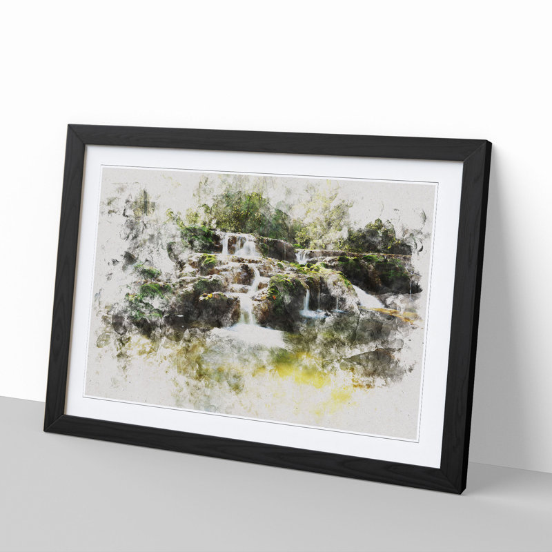 Forest Stream Vol.2 - Framed Print, 65cm H x 90cm W x 2cm D, Black