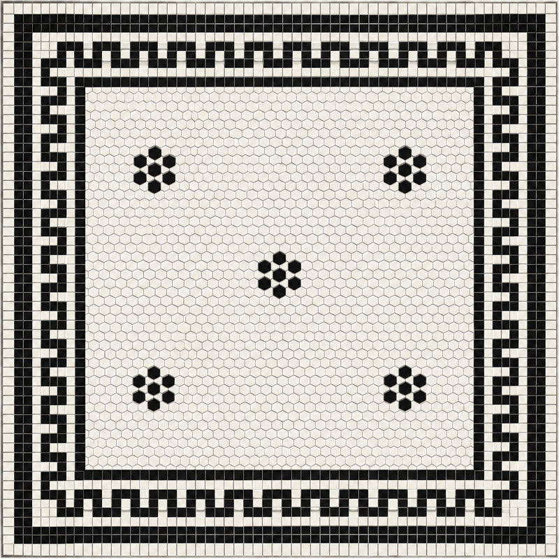 Tuxedo Black Cushioned Kitchen Mat, Rectangle 2' x 6'