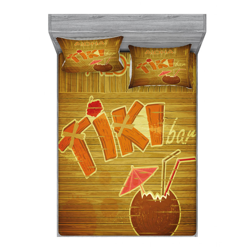 Ensemble de literie mural tiki plankson, Ensemble de drap pour grand lit avec drap-housse
