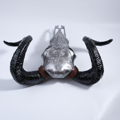 Xavier Bone-Inspired Bull Head Hanging Ornament in Resin Craft
