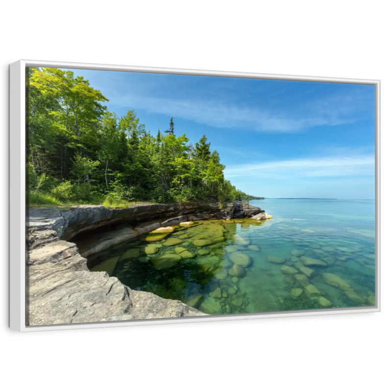 Photographie de Paradise Cove, 19 po x 13 po, Cadre flottant blanc