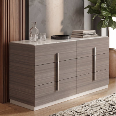 Altima 6 Drawers Dresser Gray
