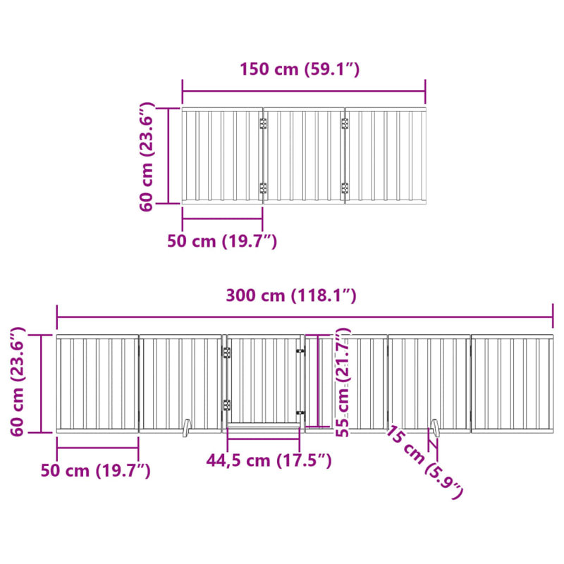 Chirezza Solid Wood Dog House Door, 60cm H x 600cm W x 2cm D, White