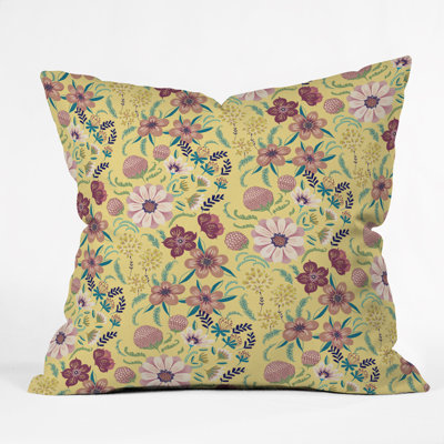 Pimlada Phuapradit Canary Floral Throw Pillow