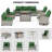 10-Piece Outdoor Patio Sectional Conversation Set With Fire Pit Table And Swivel Rocker Chairs-1864721400