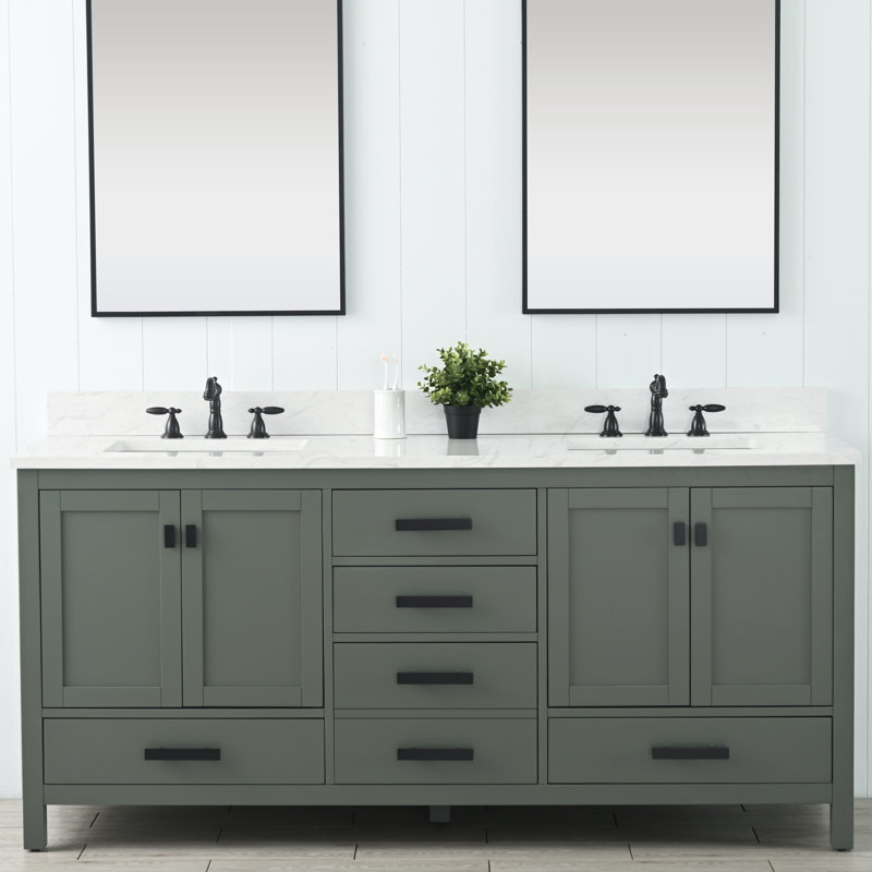 Ensemble de meuble-lavabo double 72 po Oberlander, Blanc