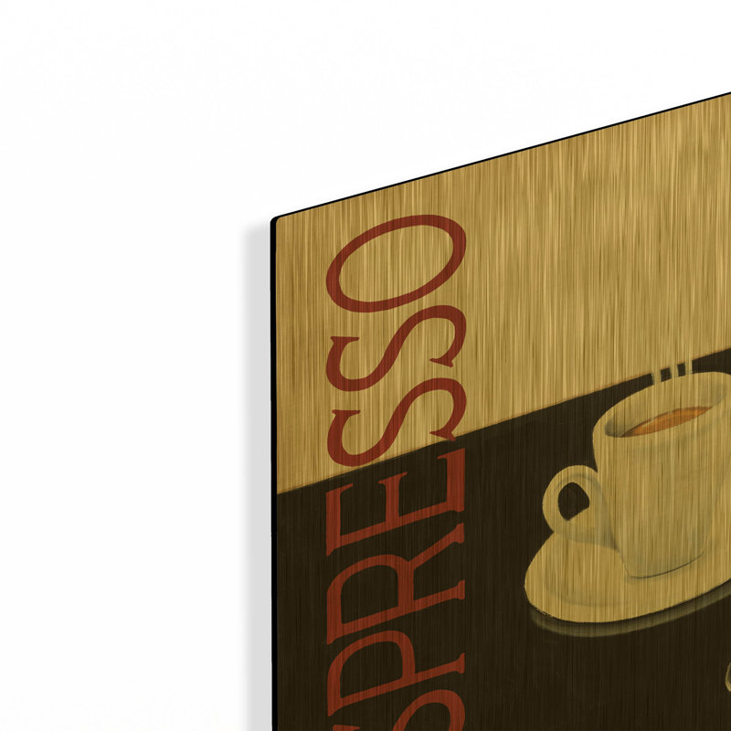  «Cafe Moderne 4» par Marco Fabiano, art mural en métal doré, 12 po x 12 po, 12 po x 12 po