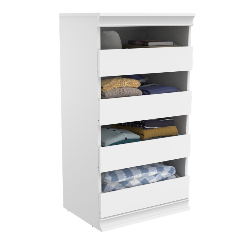 Modular Storage 21.38" W 4-Drawer Unit, White