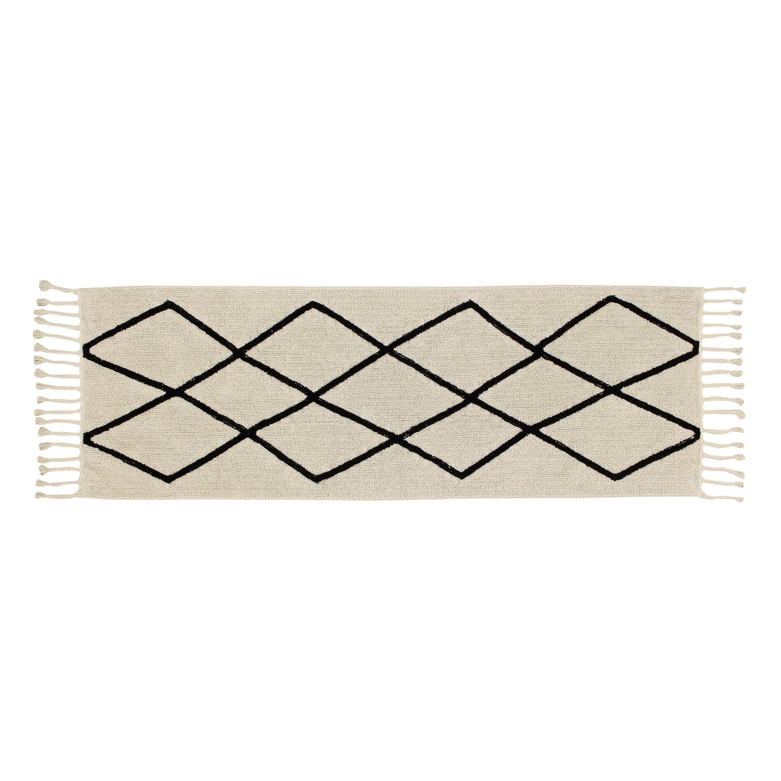 Machine Washable Hand-Tufted Chevron Cotton Rug, Runner 2'7" x 7'6"