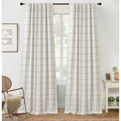Rideaux en lin naturel occultant 100% Goffredo pour chambre à coucher Double couche Drape Farmhouse