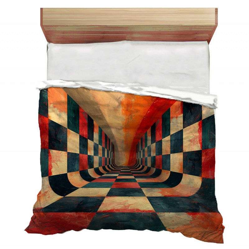 D Art Abstract Geometric Comforter, Queen Comforter