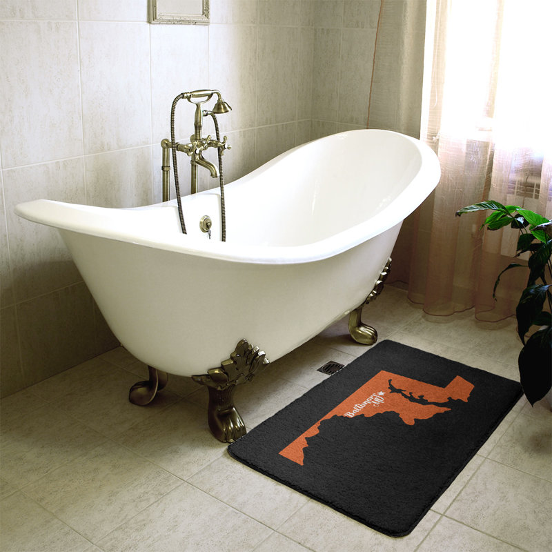 Tapis pour salle de bain baltimore sports colors, l 17 po x L 21 po, Noir / Orange
