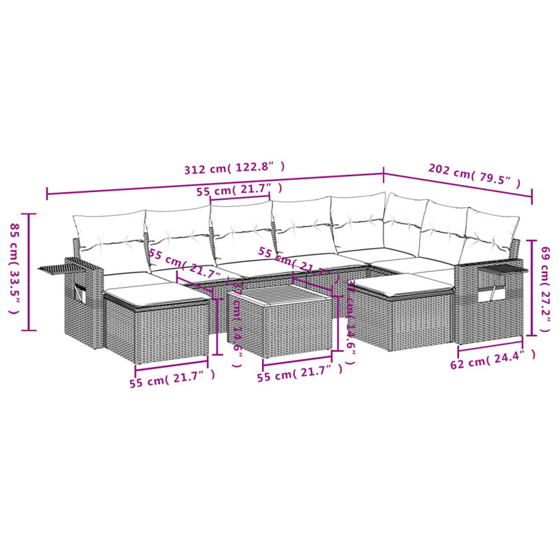 Vidaxl Garden Sofa Set