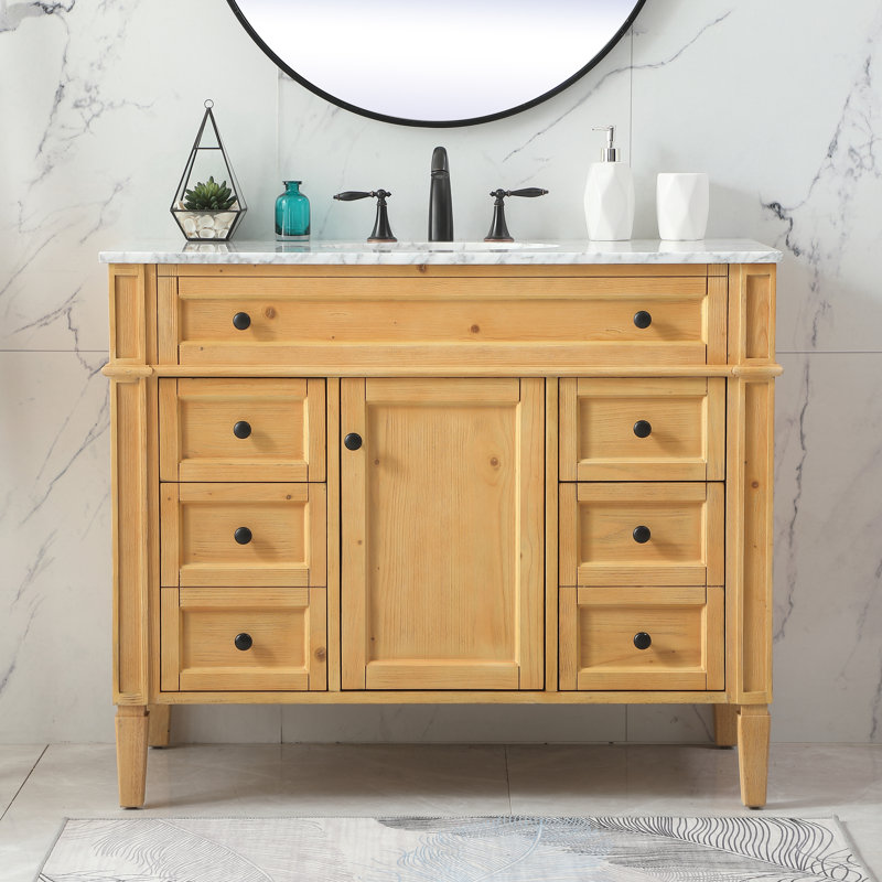 Ensemble de meuble-lavabo simple 42 po Rivers, Bois naturel