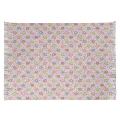Tapis décoratif rose donuts