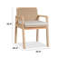 Chaise de patio en bois massif avec dossier tissé et coussin Nantucket (ensemble de 2)