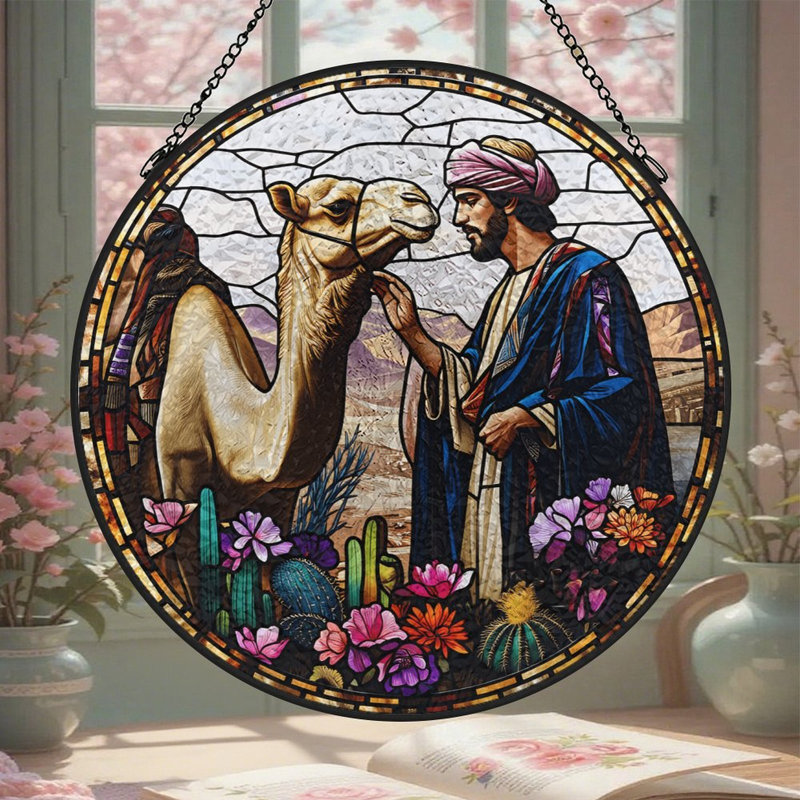 Vitrail de panneau de verre teinté désert pour vitrail, 11,8 x 11,8 po (30 x 30 cm)