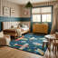Tapis bleu marine bleu marine 7 pi x 10 pi (6 pi 7 po x 9 pi 6 po) Maverick-1459524389