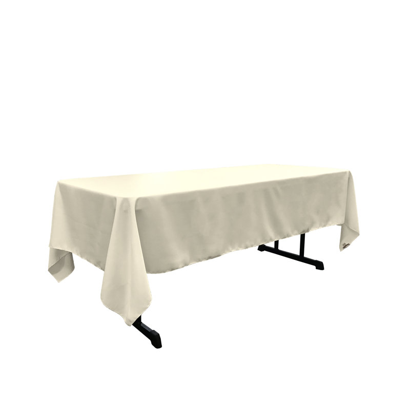 Rectangular Stain-Resistant Polyester Tablecloth - Basics by Wayfair™, Ivory, 120" x 60"