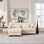 Canapé modulaire modulaire avec nuage, siège en forme de L avec repose-pieds, canapé modulaire pour le salon, causeuse en flanelle avancée avec 4 coussins